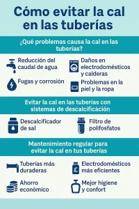 cómo evitar la cal en las tuberías