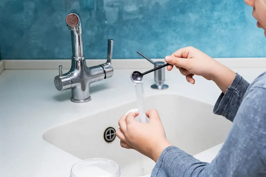 el metodo de bicarbonato y vinagre desatascar tuberías grandes con bicarbonato