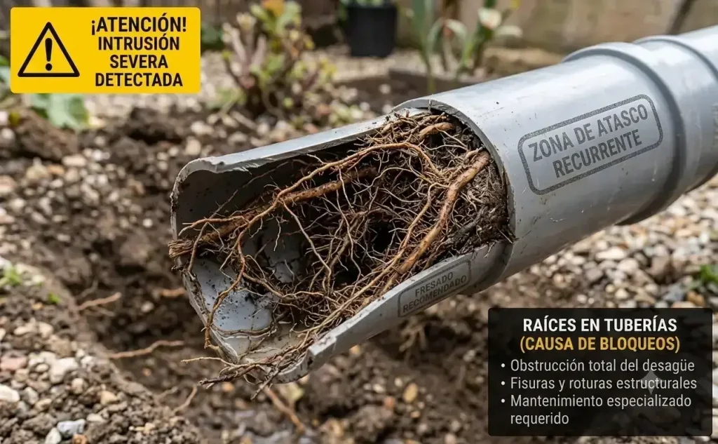 como eliminar raices de las tuberias con desatascos san jorge
