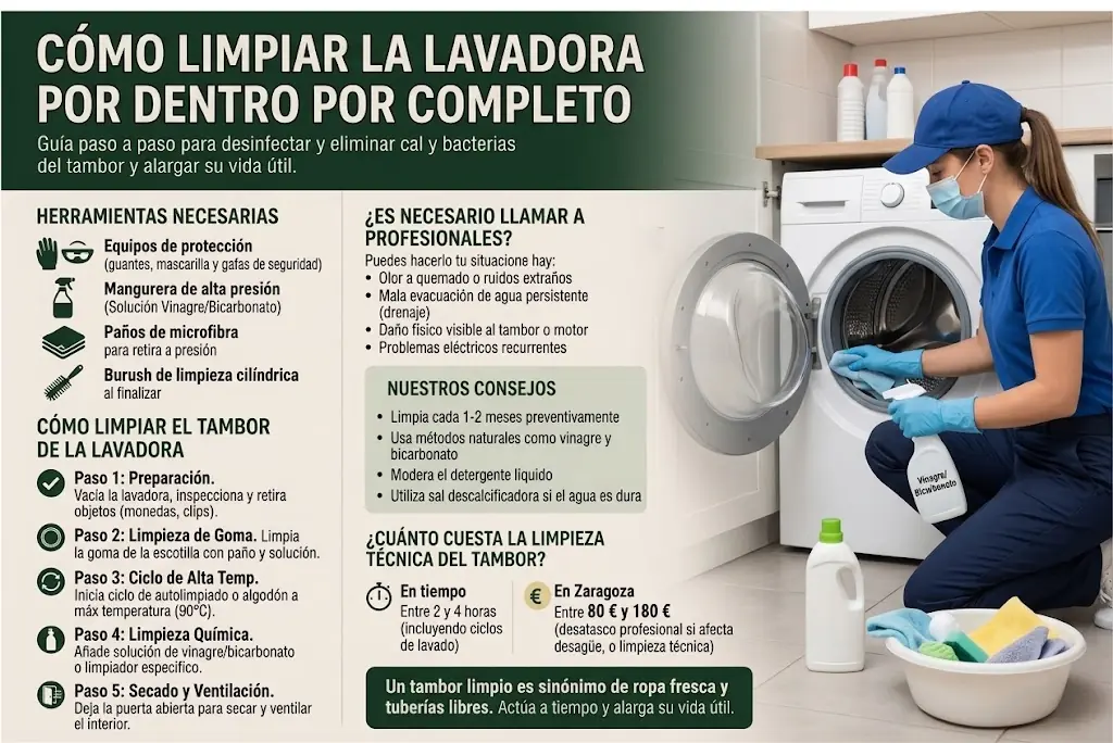 limpiar el bombo de la lavadora